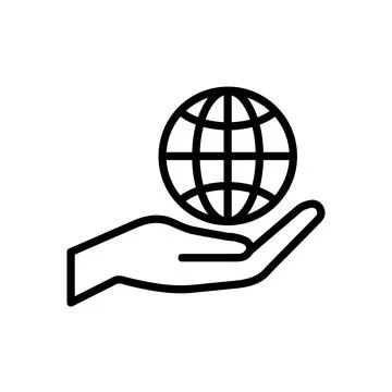 Save the planet flat icon. Pictogram for web. Line stroke. Isolated on white  Stock Illustration