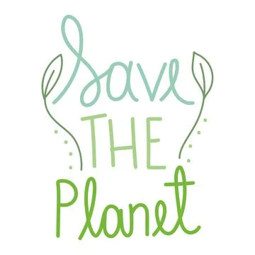 Save the planet font Stock Illustration