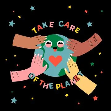 Save the planet illustration Stock Illustration