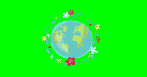 Save Planet. Motion graphic flat animation footage. World Concept. World Stock Footage 143251095