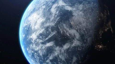 Save the Planet Neon Lights Sign over Earth. World Wide Climate Strike. Stock Footage 126945554