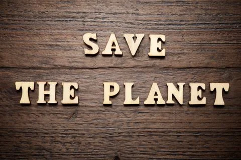 Save the planet text Stock Photos