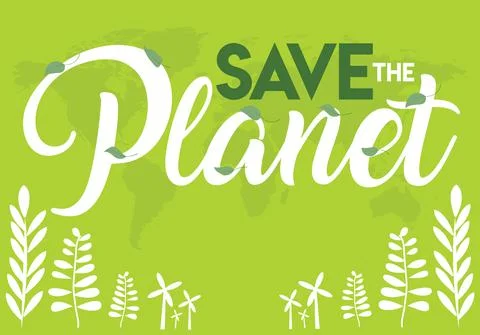 Save the planet vector poster Stock Illustration