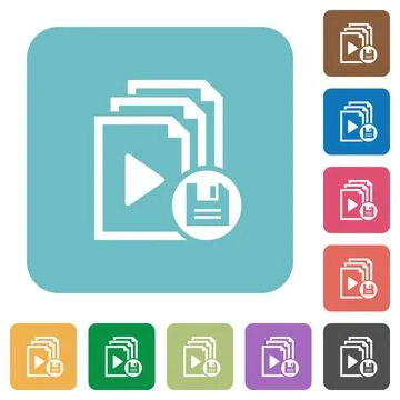 Save playlist rounded square flat icons イラスト素材