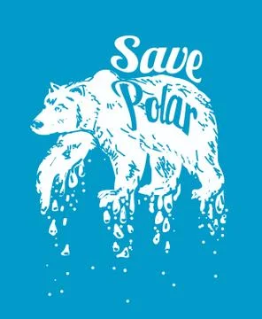 Save Polar bears. Stock Illustration