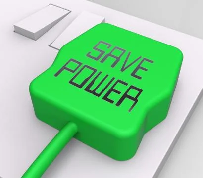 Save Power Plug Shows Reduce Electric 3d Rendering Stock Illustration