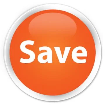 Save premium orange round button Stock Illustration