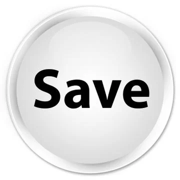 Save premium white round button Illustrazione stock