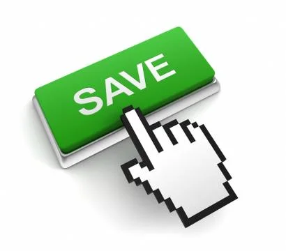 Save push button concept 3d illustration 스톡 일러스트