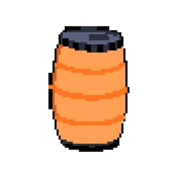 Save rain barrel pixel art vector illustration Stock Illustration