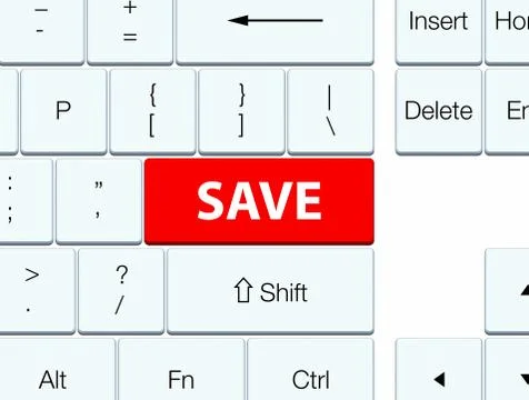 Save red keyboard button Stock Illustration