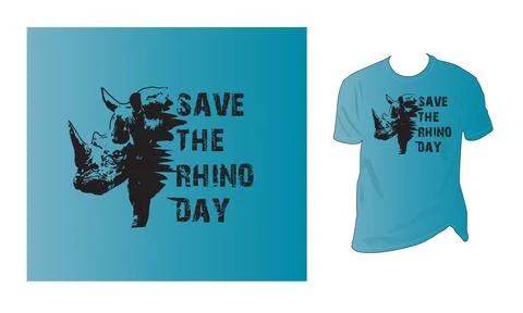 Save The Rhino Day vector t shirt design Stock Illustration