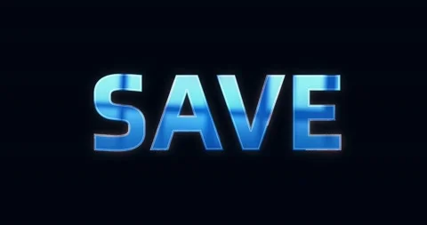 Save, Saving. Electric lightning text. Logotype 스톡 동영상 135861249