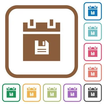 Save schedule data simple icons Illustrazione stock