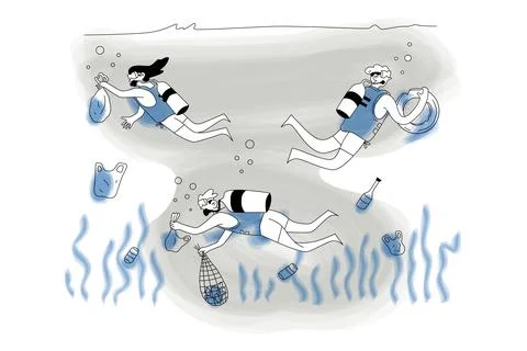 Save the Sea Illustration Stock Illustration