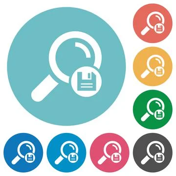Save search results flat round icons Illustrazione stock