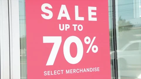 Save up to seventy percent select merchandise writing text sign in white Stock Footage 252042909