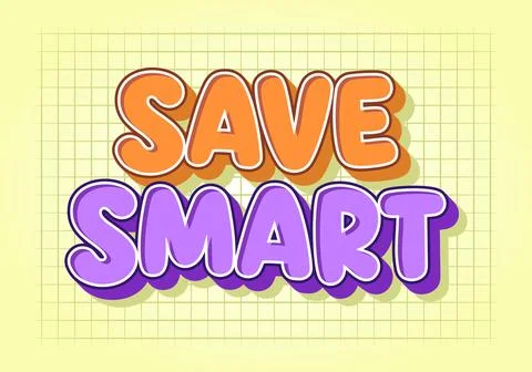 Save smart colorful finance message text Stock Illustration