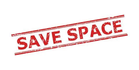 SAVE SPACE Watermark with Distress Texture and Double Parallel Lines Illustrazione stock