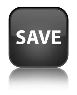 Save special black square button Stock Illustration