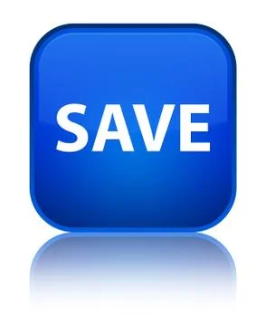 Save special blue square button Stock Illustration