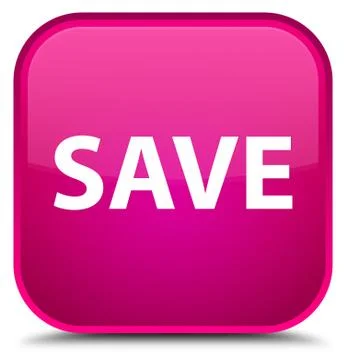 Save special pink square button Stock Illustration