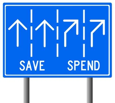 Save spend sign Stock Illustration