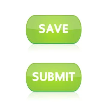 SAVE , SUBMIT BUTTON VECTOR DESIGN . Stock Illustration