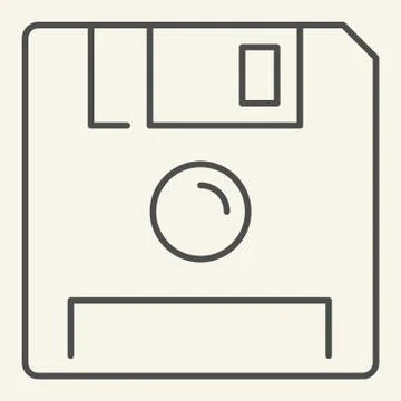 Save thin line icon. Diskette vector illustration isolated on white. Floppy disc Stock-Illustration
