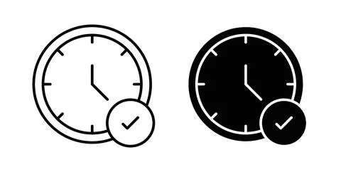 Save time icon in black and white. vector icon pack for websites Stock Illustration