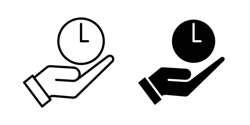 Save time icon design. Illustration icons in linear and clipart pack Stock Illustration