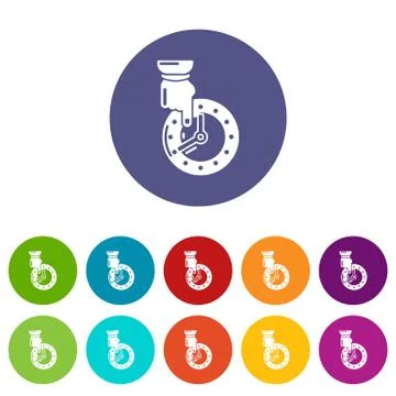 Save time icons set vector color Stock Illustration
