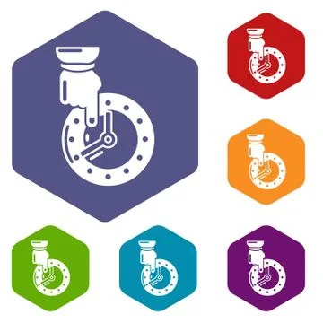 Save time icons vector hexahedron Stock Illustration