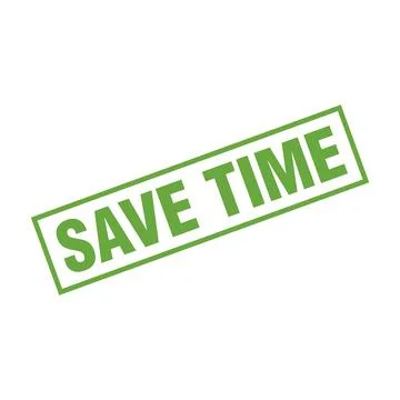 Save Time Letter Rubber Stamp Template Stock Illustration