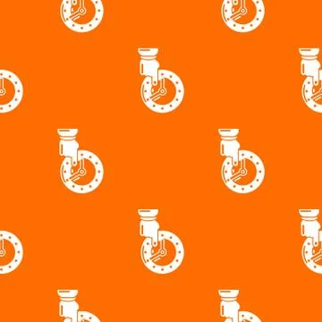 Save time pattern orange Stock Illustration