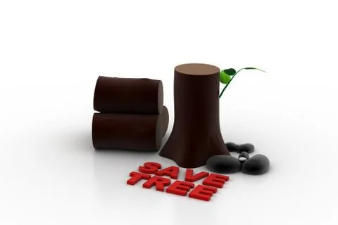 Save tree concept Free Stock Illustration