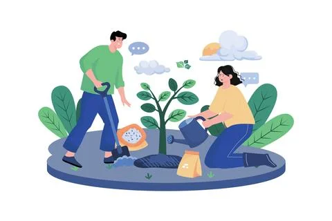 Save the Tree Illustration concept on white background Stock Illustration
