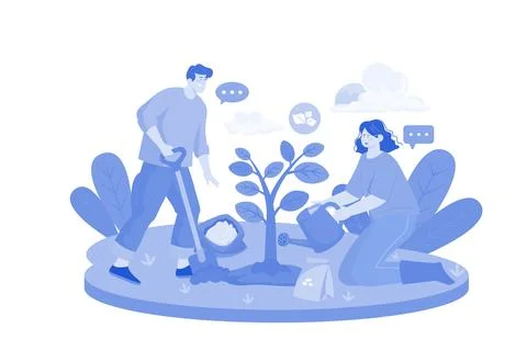 Save the Tree Illustration concept on white background Stock Illustration