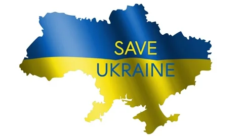 Save Ukraine - animated text slogan against the background of the map of Ukraine 스톡 동영상 172570514