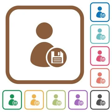 Save user account simple icons Stock Illustration