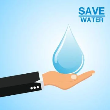 Save The Water Concept. drop save water Stock Illustration