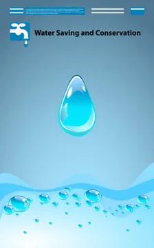 Save water. Concept Ecology Saving Stock Illustration