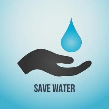 Save water concept. Water drop and earth. Vector illustration. Stock Illustration