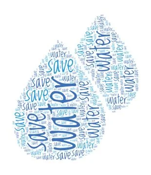 Save Water Concept Word Cloud Ilustração Stock