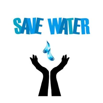 Save water- hands saving water  Stock Illustration