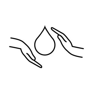 Save water icon. Thin line save water, ecology icon from ecology collection Ilustração Stock