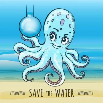 Save the Water Illustration Stock Illustration