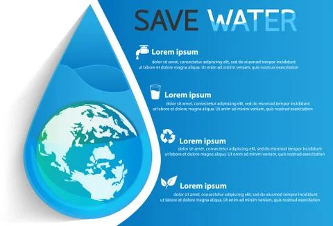 Save water info Stock Illustration