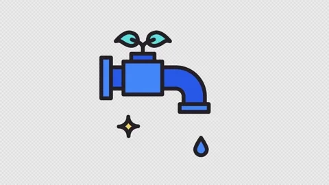 Save Water Leaf Animated Icon. Alpha Channel 4K Resolution Stock Footage 289725424