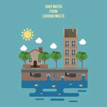 Save water from lodging waste Stock Illustration